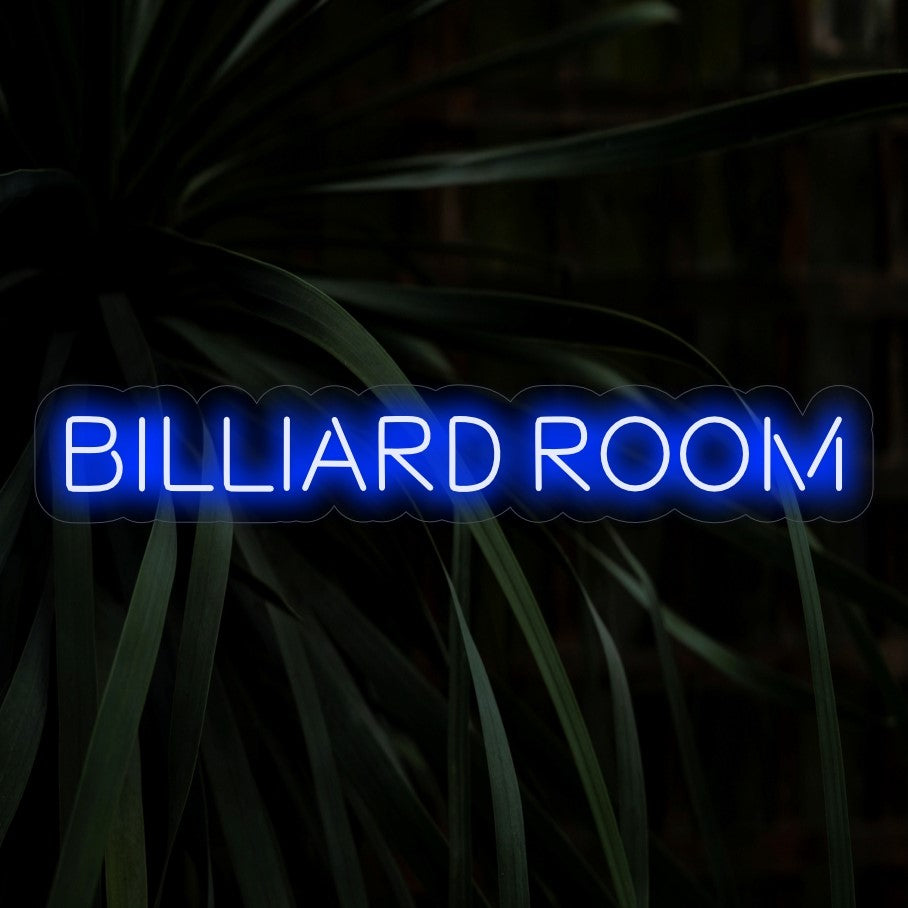 "Placa de neon para sala de bilhar" - Uma luz de neon clássica com as palavras "Sala de bilhar", trazendo sofisticação e entretenimento para sua sala de jogos ou área de bilhar.