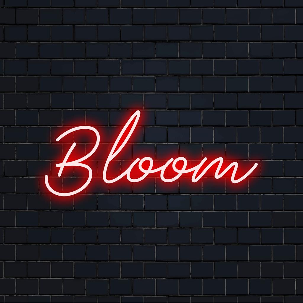 Placa de neon LED personalizável com padrão floral florido, perfeita como arte de parede neon ou decoração com luz neon.