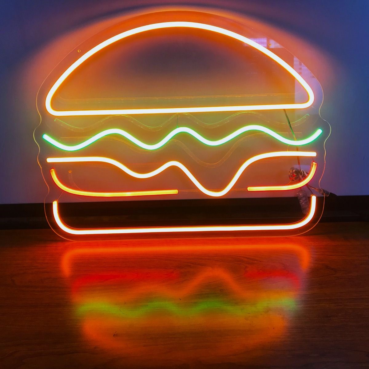 Placa de Neon de Hambúrguer