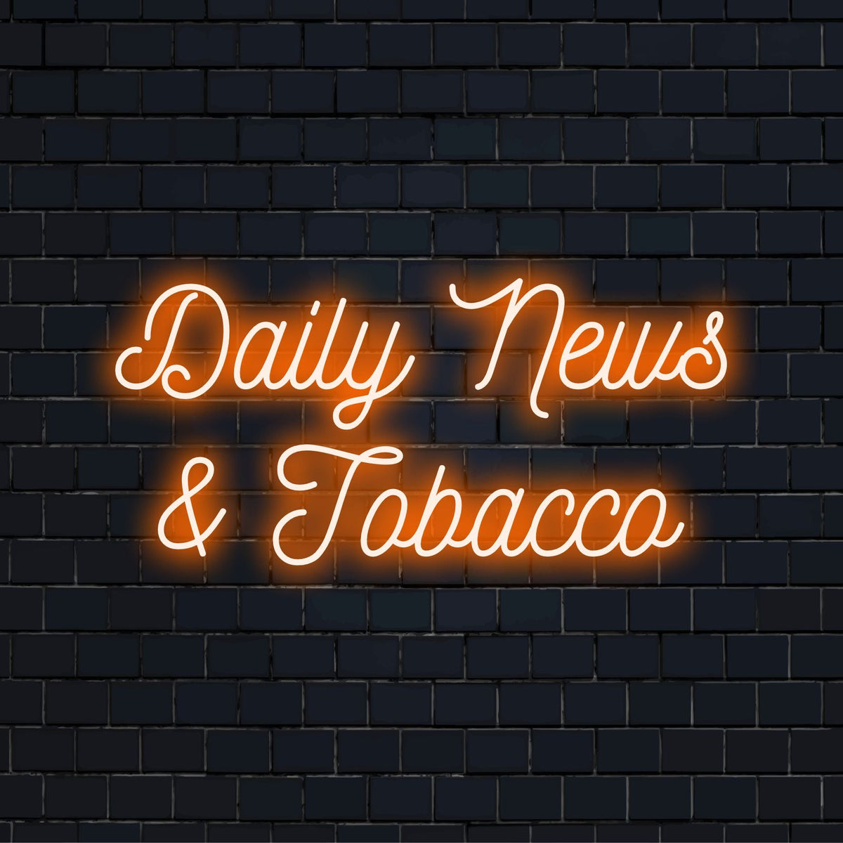Placa de neon LED personalizada para Daily News & Tobacco em cores vibrantes; perfeita para decoração exclusiva com luz neon.