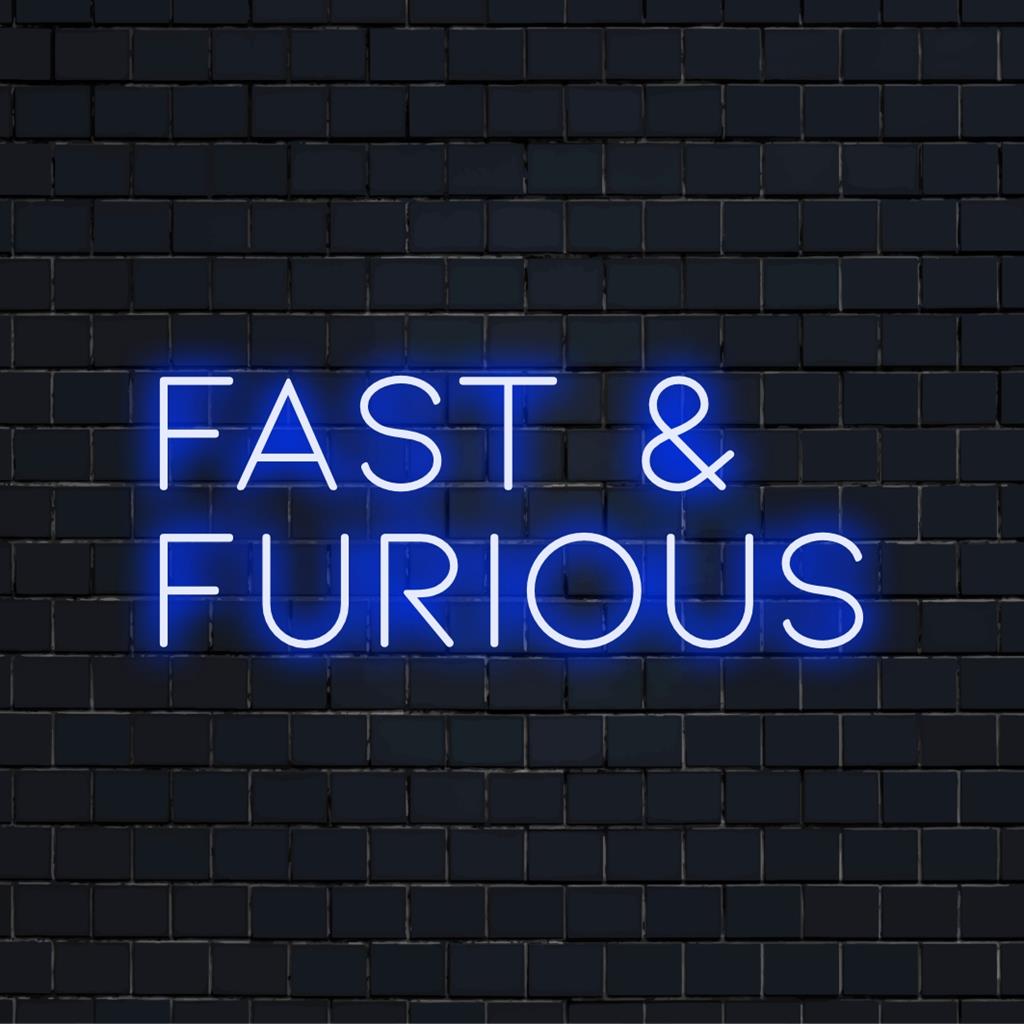 Placa de LED neon iluminada inspirada em Velozes e Furiosos, versátil e perfeita para decoração de parede de entusiastas de automobilismo.