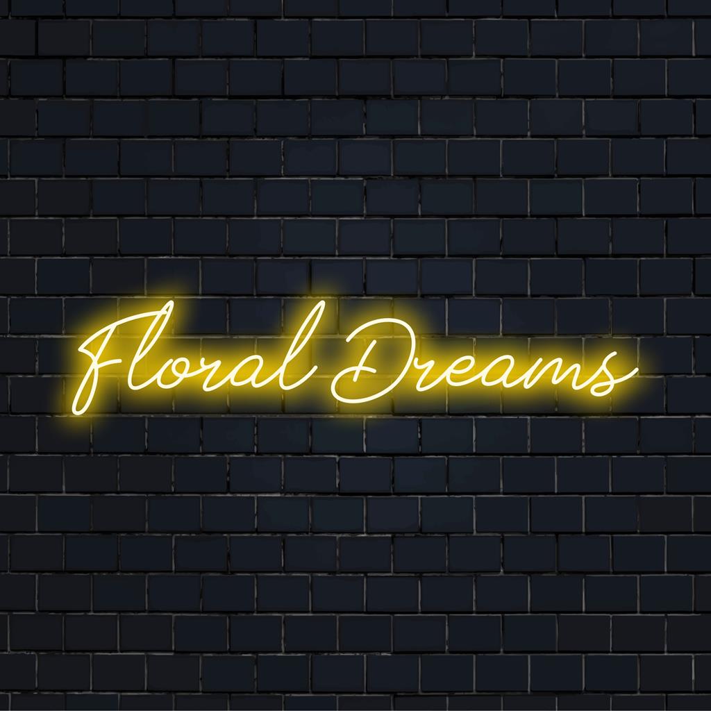 Placa de neon LED personalizada com elegantes padrões florais; uma peça vibrante para decoração e arte de parede neon moderna.