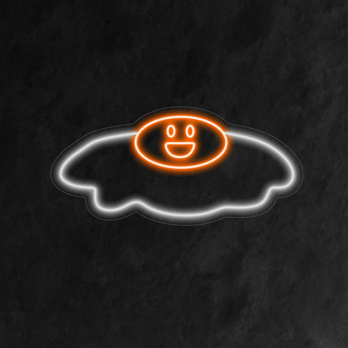 "Placa de neon de ovo frito" - Cheia de charme para café da manhã, perfeita para cafeterias e locais de café da manhã, celebrando a alegria do ovo frito.