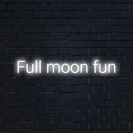 Handmade Full Moon Fun LED neon sign, perfect neon light decor for adding unique charm to any space.