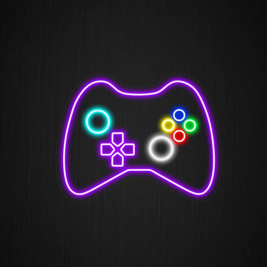 "Placa de neon para controle de videogame" - Pulsando com a emoção dos jogos, perfeita para zonas de jogos e espaços de entretenimento, envolvendo qualquer um no mundo emocionante dos videogames.