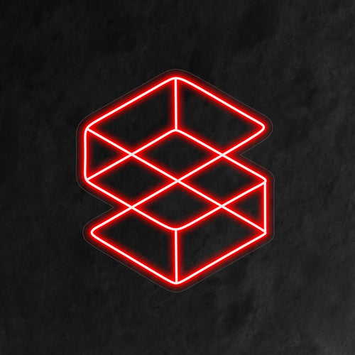"Placa de neon com formas geométricas" - Ilumina com sofisticação abstrata, perfeita para espaços modernos e estúdios de arte, abraçando a simplicidade e a elegância das formas geométricas.