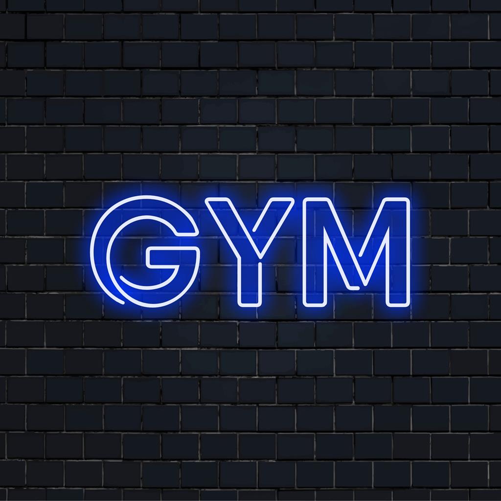 Placa de LED neon personalizada com a palavra "Academia", iluminando qualquer espaço com decoração dinâmica de luz neon que energiza e inspira treinos.
