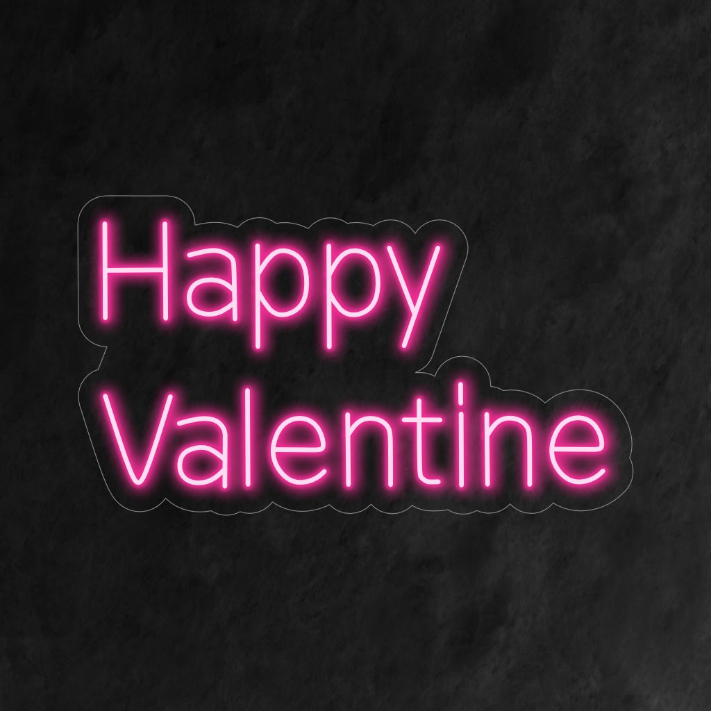 "Placa de neon Feliz Dia dos Namorados" - Exalando amor e romance, perfeita para celebrações do Dia dos Namorados, ambientes românticos ou qualquer espaço onde o amor seja celebrado.