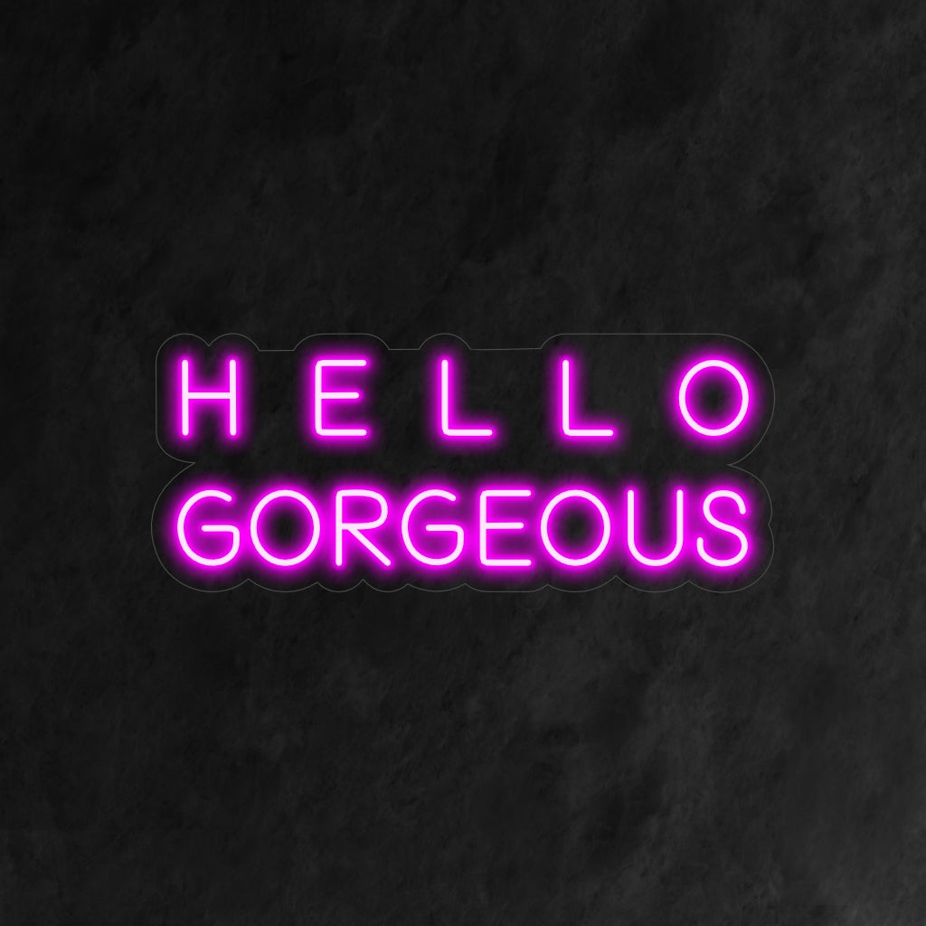 "Olá, lindo letreiro de neon" - Um complemento glamouroso e elegante para salões de beleza, butiques ou qualquer espaço que queira receber os visitantes com um toque de elegância e estilo.