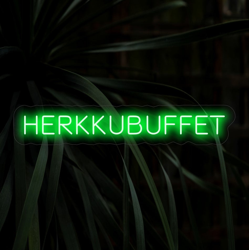 "Herkkubuffet Neon Sign" - Houkutteleva lis��ys ravintoloihin, kahviloihin tai herkkup��ytiin, luoden herkullisen ja houkuttelevan tunelman.
