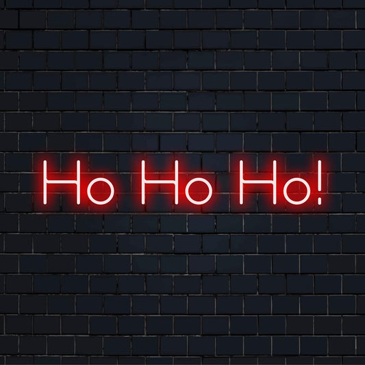Letreiro de neon LED Ho Ho Ho! brilhante e festivo, perfeito para decoração de festas; uma luminária neon vibrante para seu espaço.