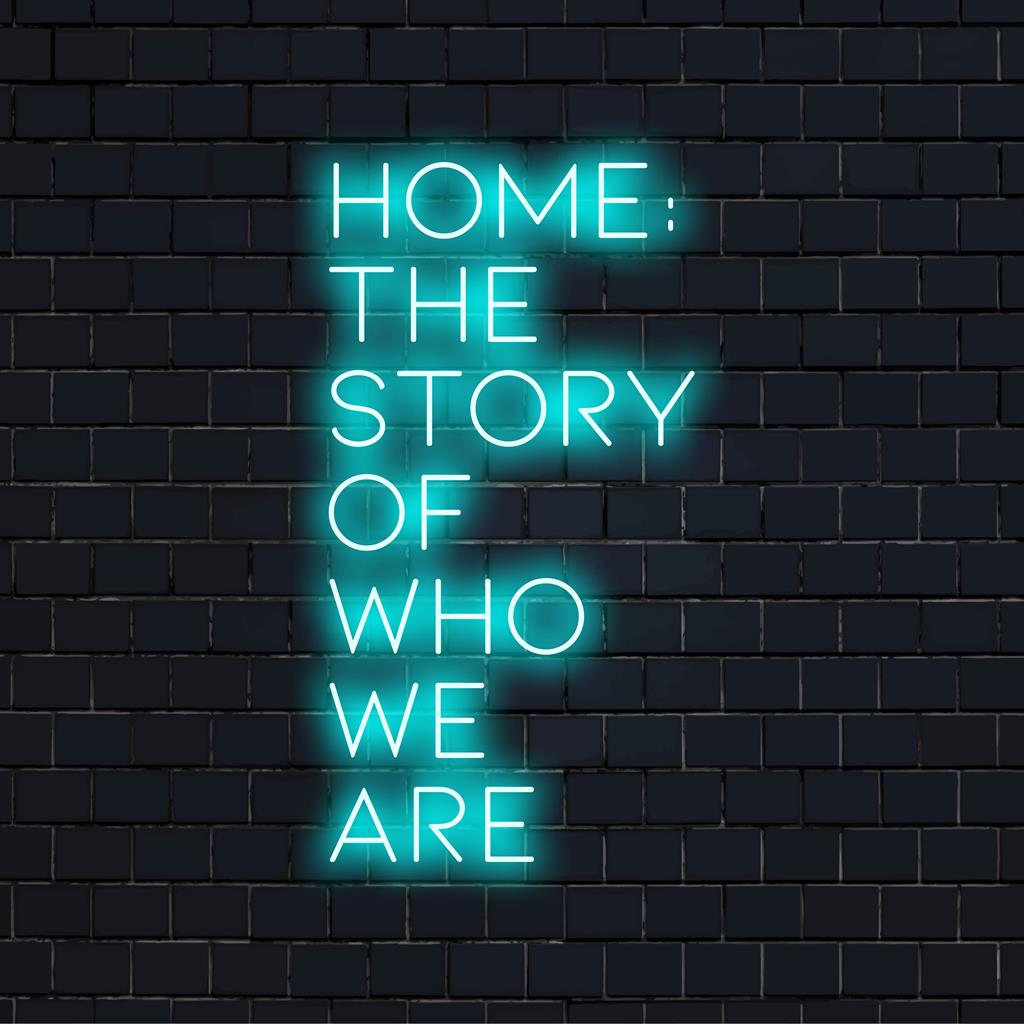 Placa de LED neon exclusiva e vibrante: A história de quem somos; perfeita para adicionar um toque personalizado a qualquer espaço.