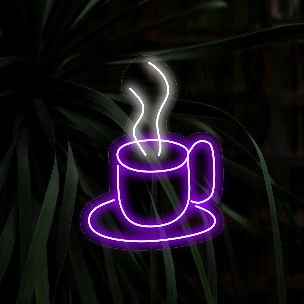 "Placa de néon de xícara de café quente" - Um complemento acolhedor e convidativo para cafeterias, com uma xícara de café fumegante para criar uma atmosfera acolhedora e reconfortante em cantos aconchegantes.