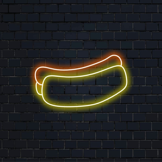 "Placa de Neon de Cachorro-Quente" é uma adição retrô e de dar água na boca para o interior do seu restaurante. Uma luz neon que destaca o símbolo clássico de um delicioso cachorro-quente.