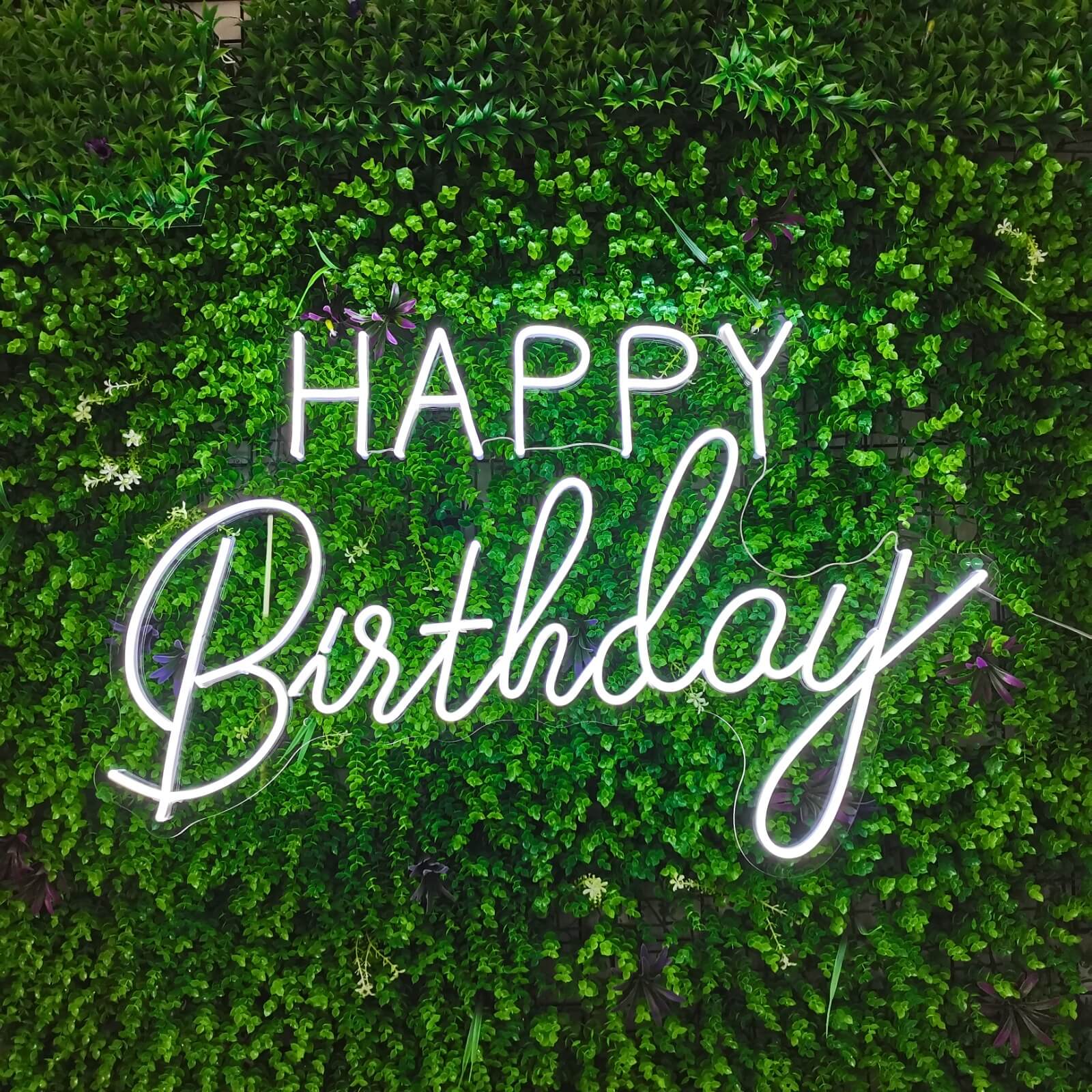 Placa de Neon "Feliz Aniversário"