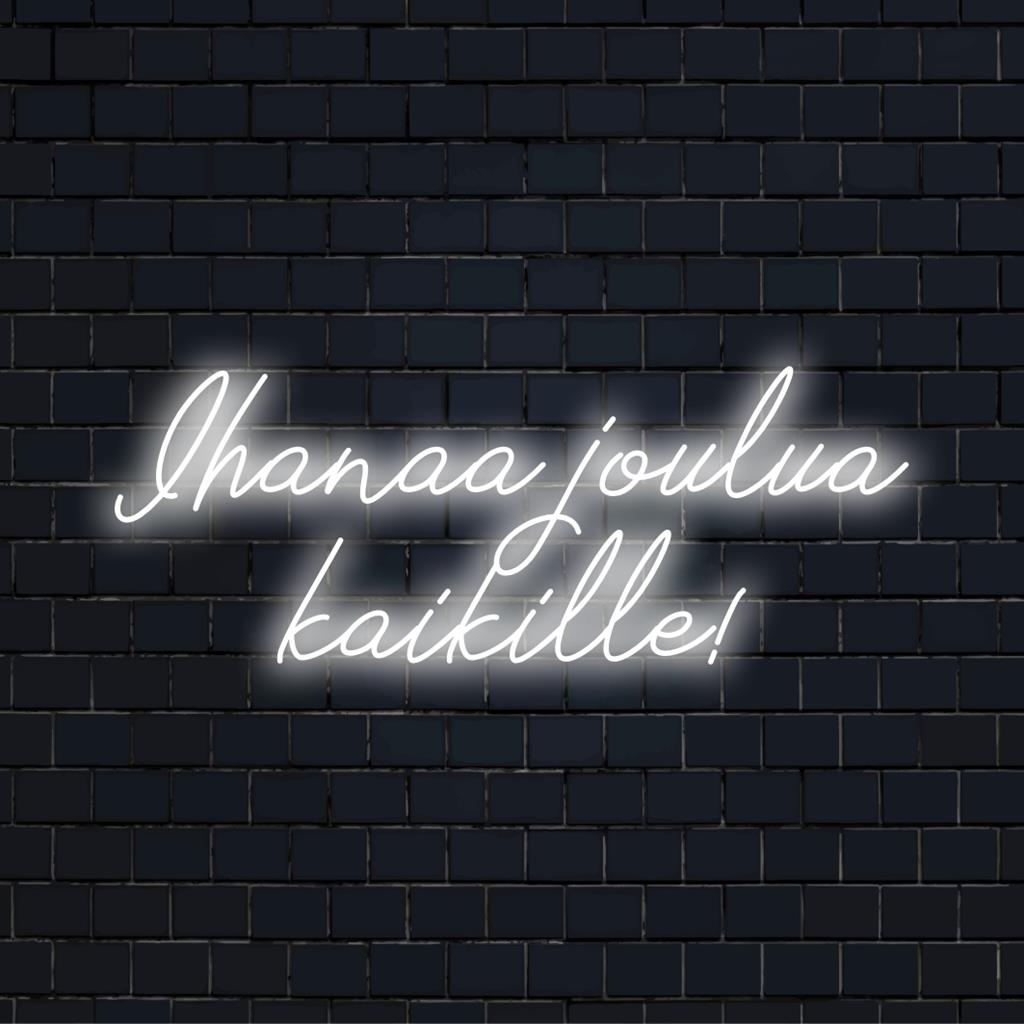 Festivo 'Ihanaa Joulua Kaikille!' Sinal de néon LED, decoração perfeita para férias, arte neon personalizada, ilumina qualquer espaço e adiciona calor.
