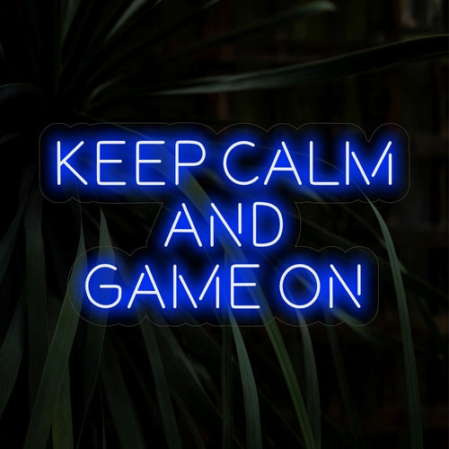 "Keep Calm And Game On Neon Sign" is the perfect addition to your gaming zone, radiating a cool and laid-back vibe. Illuminate your space with this neon light featuring a classic gaming mantra.