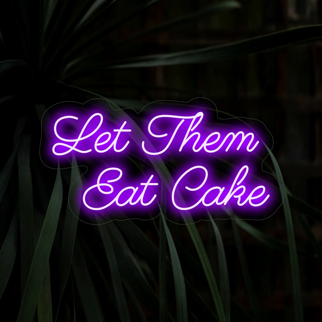O letreiro de neon "Let Them Eat Cake" é uma adição divertida e encantadora ao seu espaço de eventos ou padaria. Uma luz neon que exala a atmosfera doce e festiva de desfrutar dos prazeres da vida.