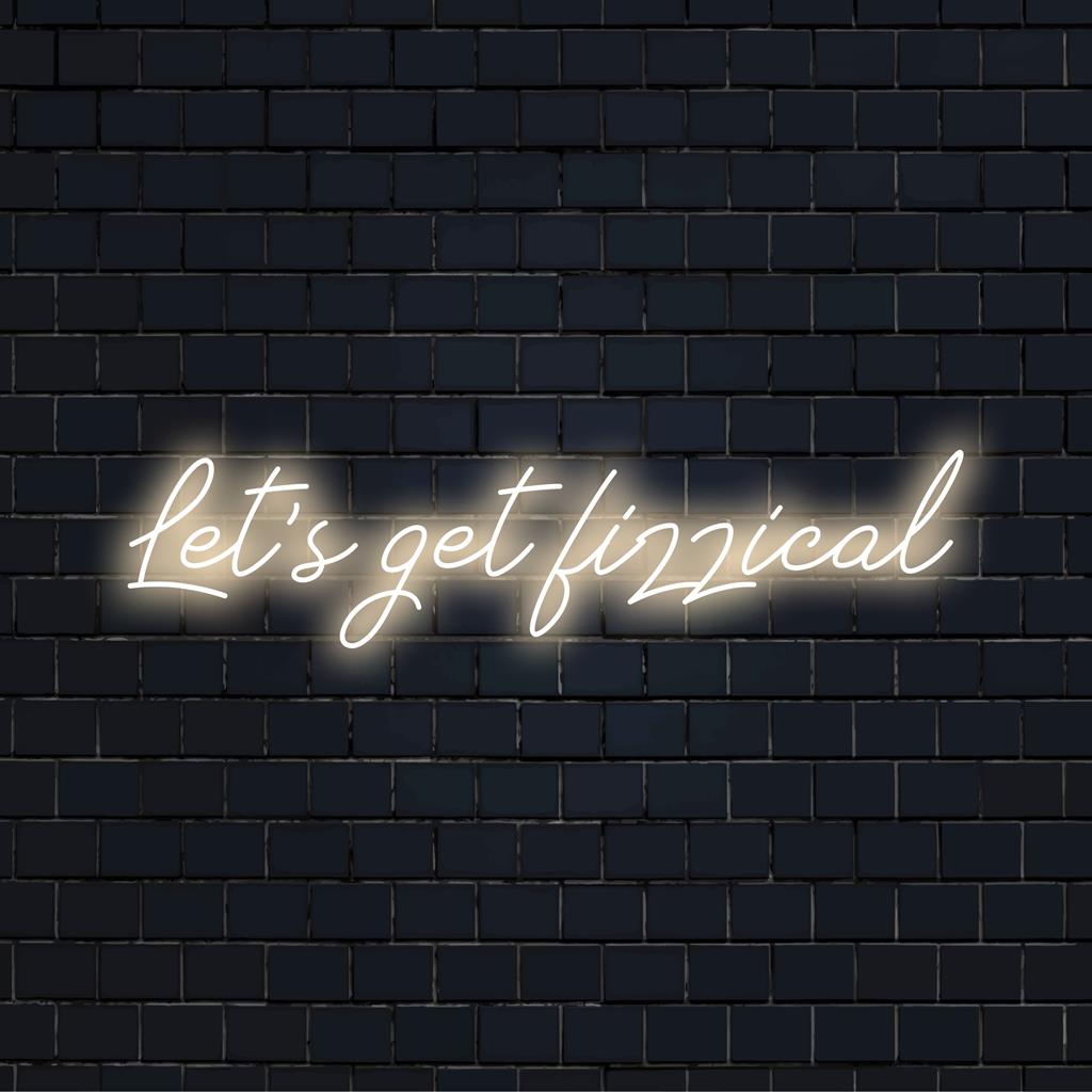 Custom LED neon sign with playful text 'Let's Get Lizzical', ideal for adding unique decor and vibrant glow to any space.