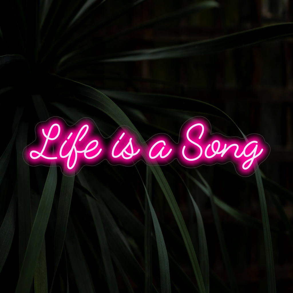 Letreiro de neon "A Vida é uma Canção" - Ilumine seu ambiente com vibrações musicais. Perfeito para amantes da música e para aqueles que apreciam a beleza da existência.