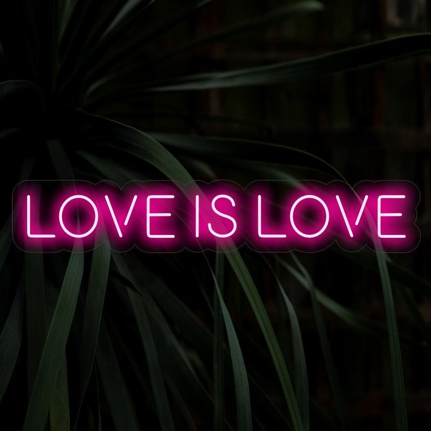 O letreiro de neon "Love Is Love" é uma adição comovente e inclusiva para espaços que celebram a diversidade do amor. Ilumine com aceitação e positividade!