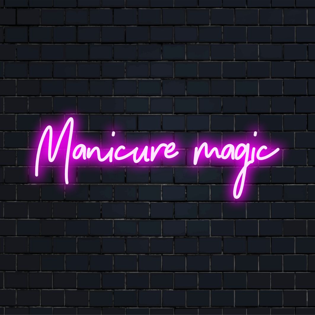 Letreiro LED Neon Manicure Magic: Ilumine seu espaço com este design neon personalizado, perfeito para adicionar um brilho único a qualquer cômodo.