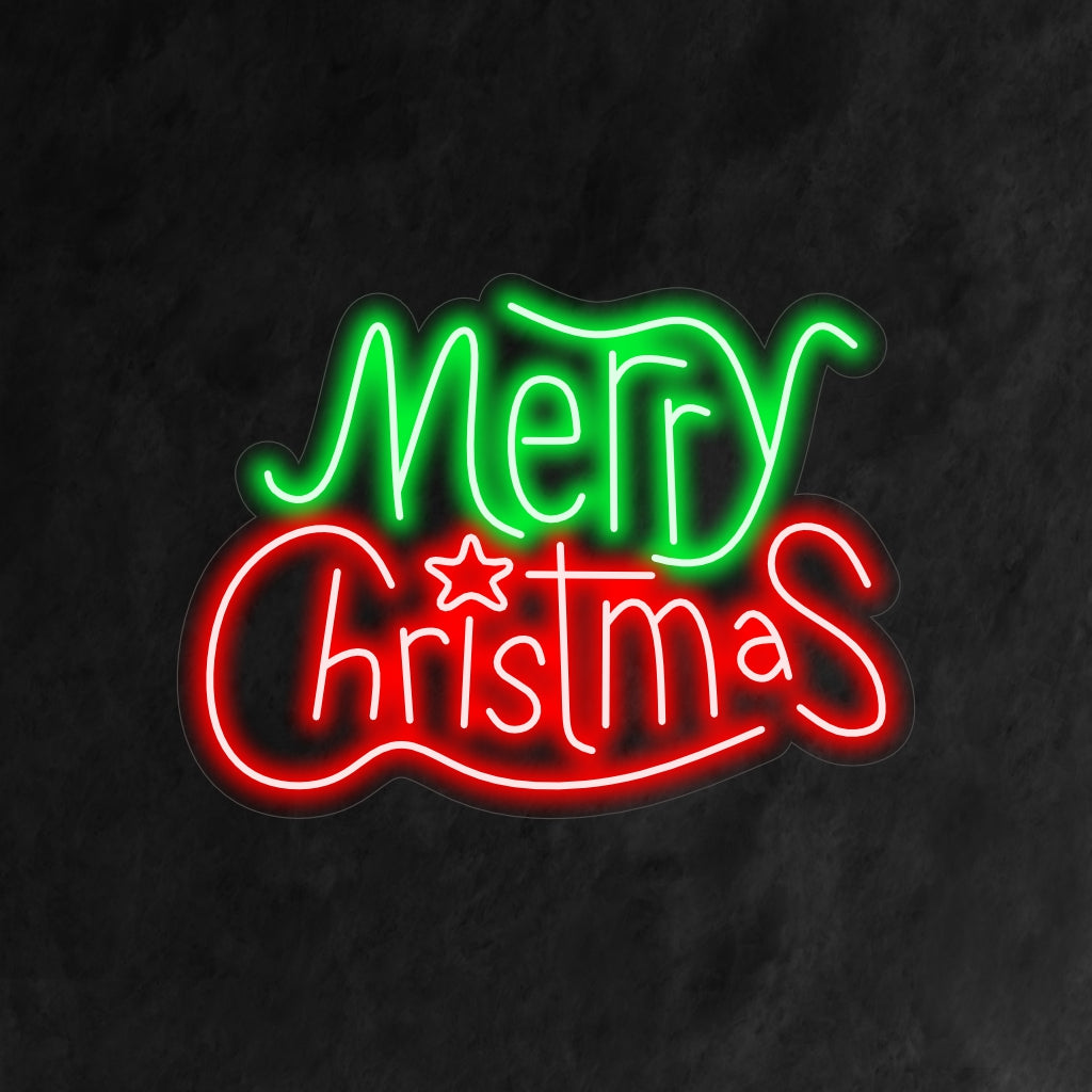 "Feliz Natal com Letreiro de Neon Estrela" é uma adição festiva e elegante ao seu interior com tema natalino. Uma luz neon que adiciona um toque de magia às celebrações natalinas.