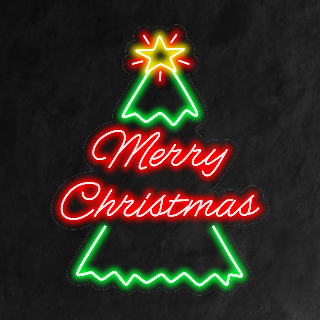O letreiro de neon "Feliz Natal e Árvore" é uma adição festiva e clássica ao seu interior com tema natalino. Uma luz neon que combina a alegria do Natal com um design de árvore tradicional.