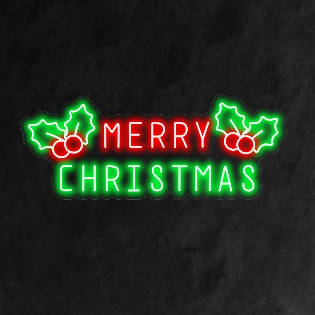 "Feliz Natal com Holly Berry Neon" é uma adição festiva e charmosa ao seu interior com tema natalino. Uma luz neon que incorpora o símbolo clássico das bagas de azevinho.