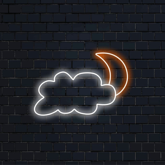 "Placa de Neon com Lua e Nuvens" é uma adição sonhadora e atmosférica para espaços que buscam um toque de charme celestial. Ilumine com o charme noturno!