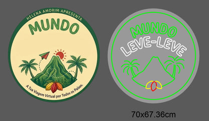 Letreiro LED Neon Personalizado – Mundo Leve-Leve (Neon + UV print)