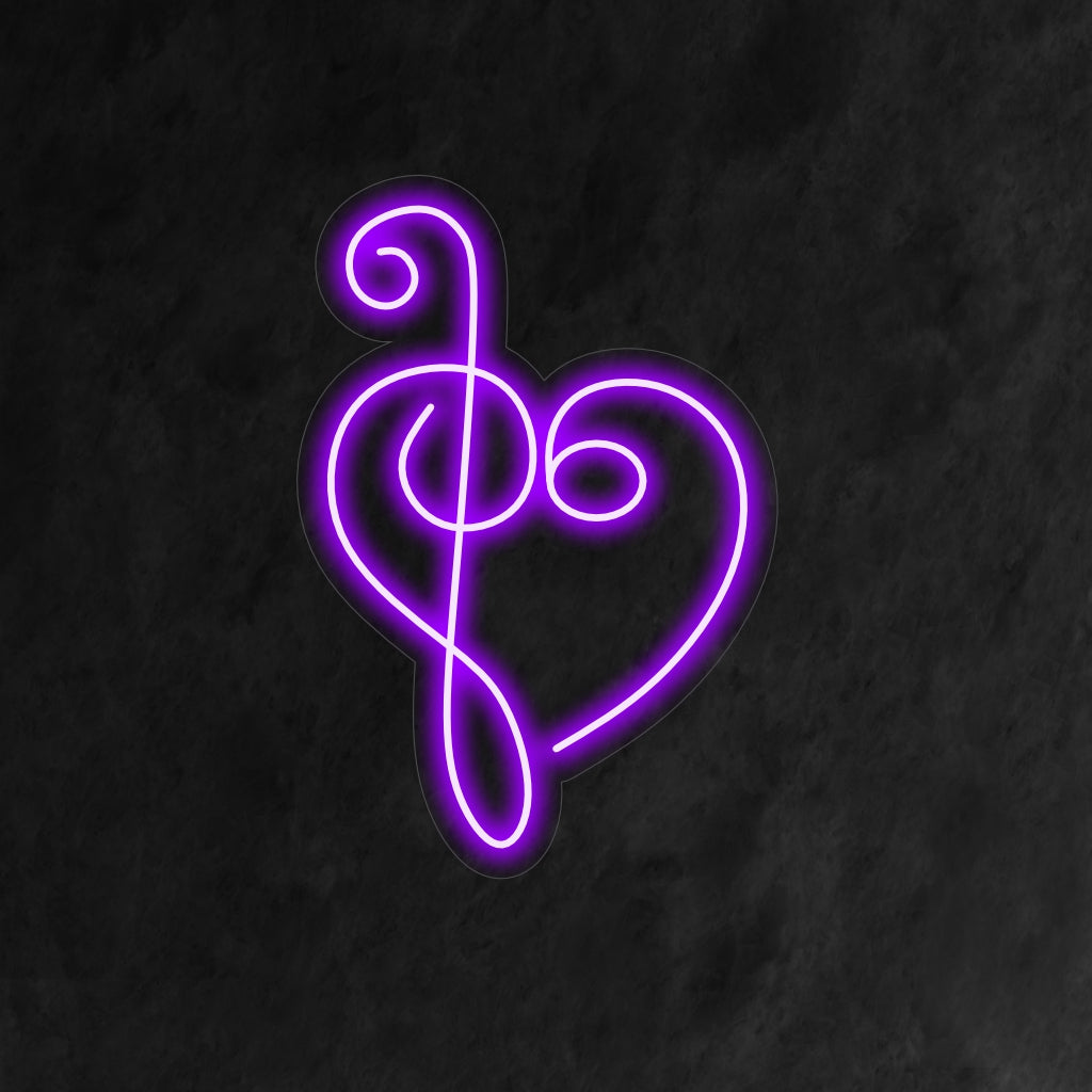 "Placa Neon Coração Notas Musicais" é um toque harmonioso e melódico, perfeito para espaços que celebram o amor pela música. Ilumine com paixão musical!