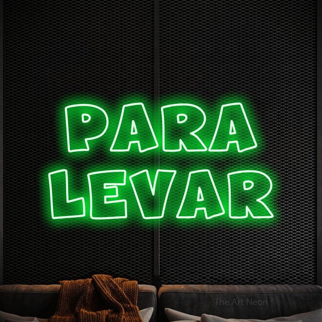 LED neon sign reading “para levar”, arranged in 2 lines.
