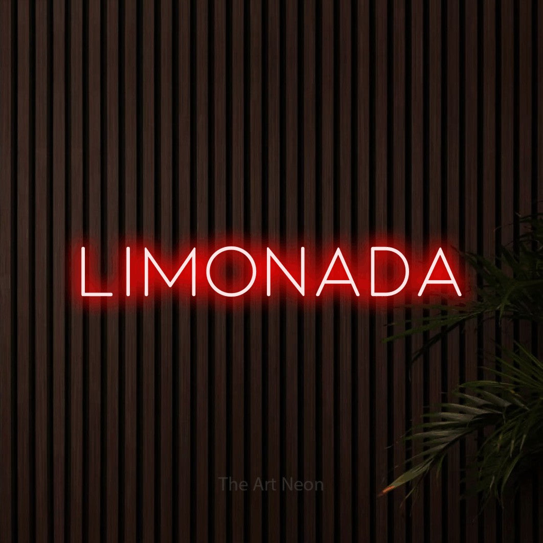 LED neon sign reading “Limonada”, arranged in a single line.