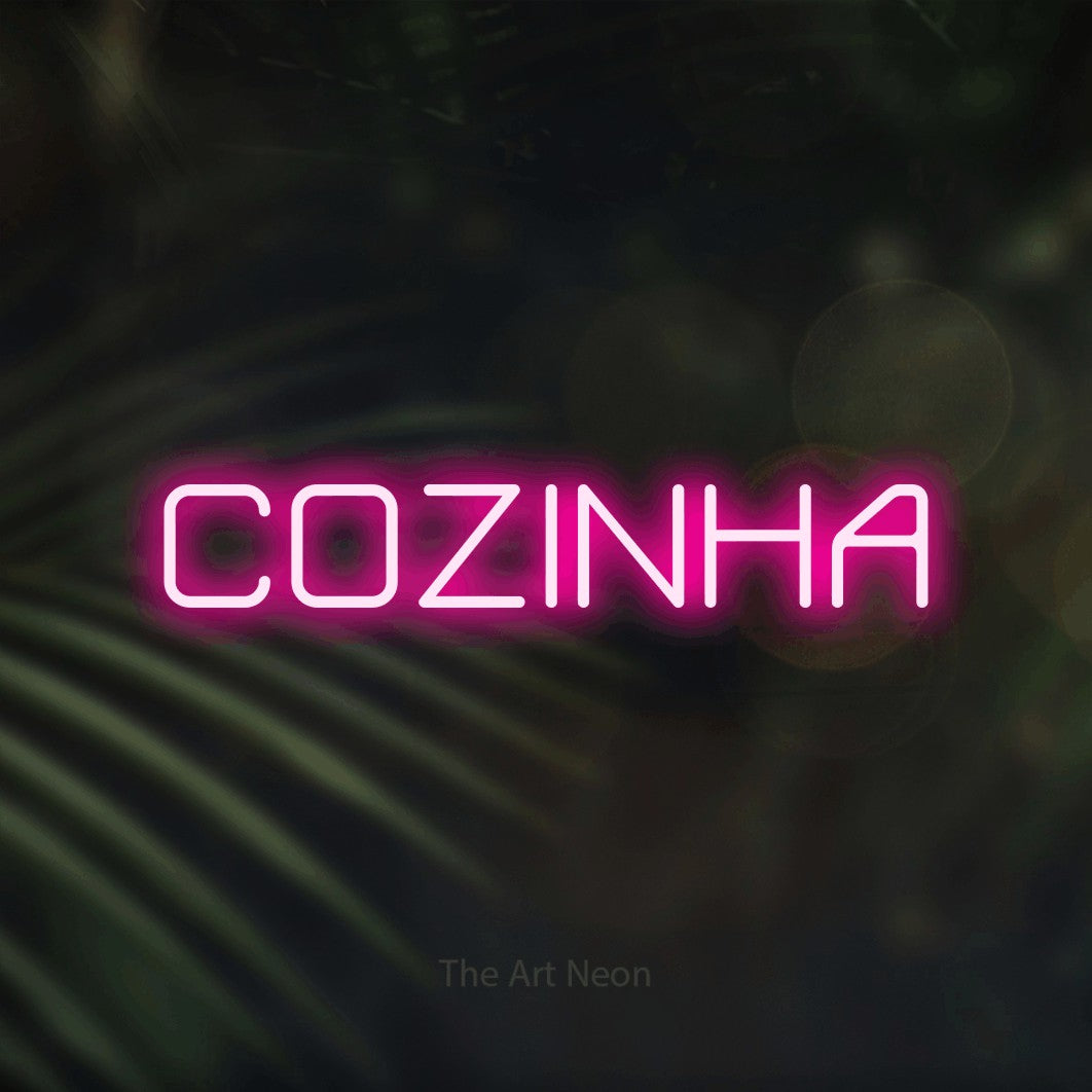 LED neon sign reading “COZINHA”, arranged in a single line.
