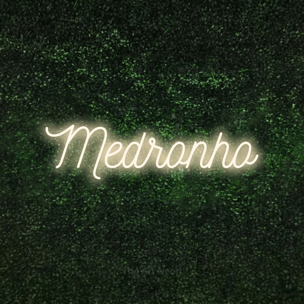 LED neon sign reading “Medronho”, arranged in a single line.
