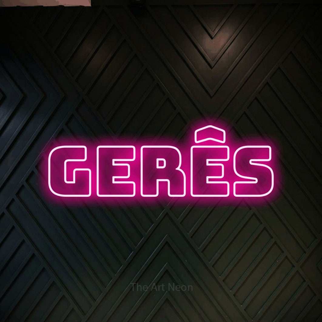 LED neon sign reading “Gerês”, arranged in a single line.