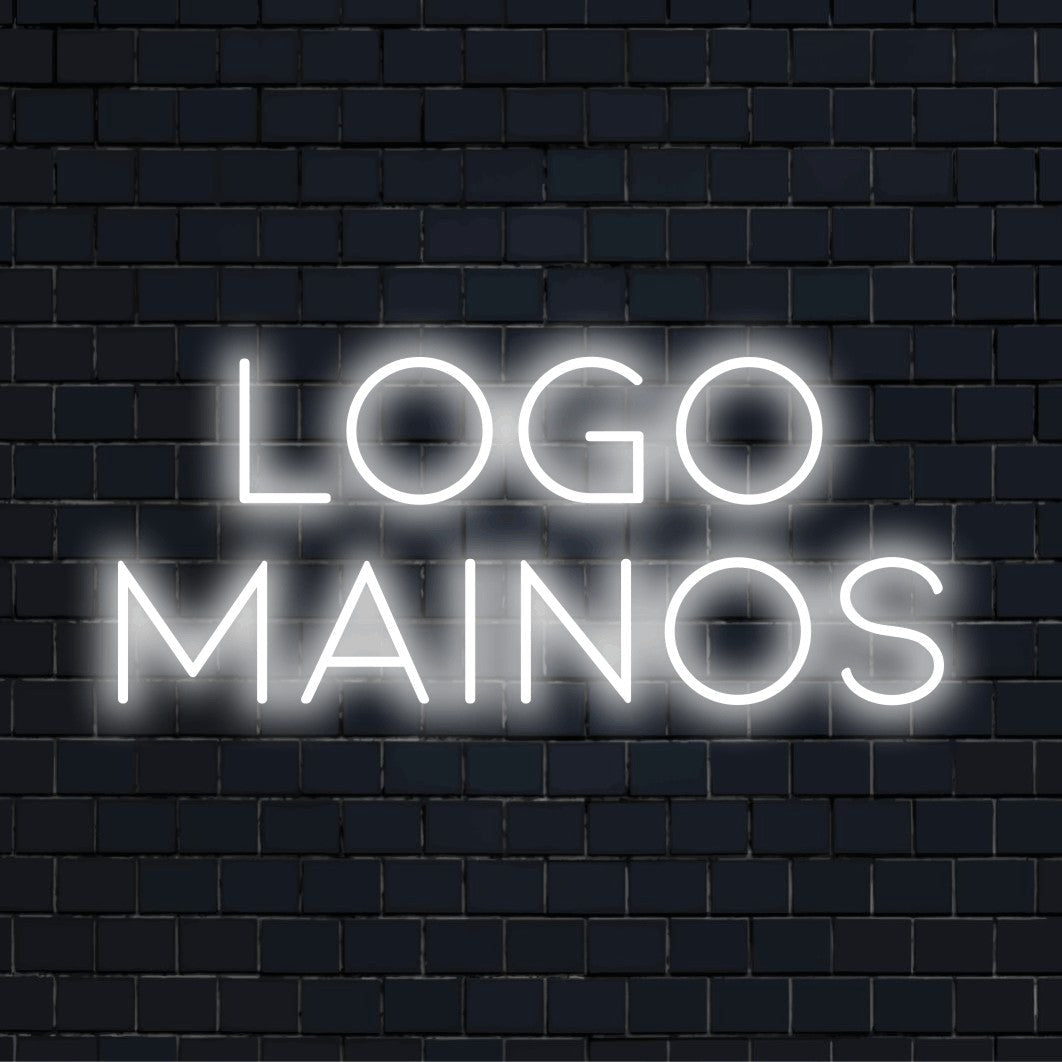 Personoitu LED-logokyltti tekstillä "Logo mainos"