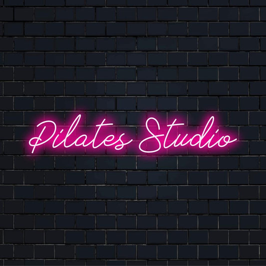 Placa de LED neon personalizada para estúdio de Pilates, decoração de luz neon perfeita para interiores modernos com foco em fitness.