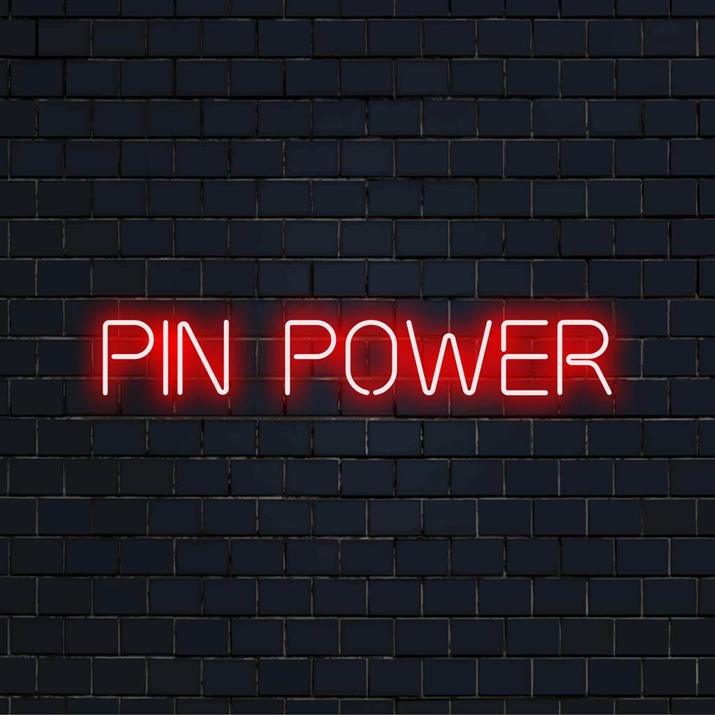 Placa de LED neon personalizada com Pin Power, perfeita para decoração exclusiva. Eleve qualquer espaço com esta criação vibrante.