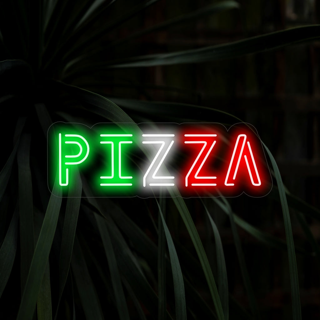 "Pizza Neon Sign" é um item icônico e de dar água na boca para pizzarias e apaixonados por pizza. Ilumine com o charme saboroso de uma pizza fresquinha!
