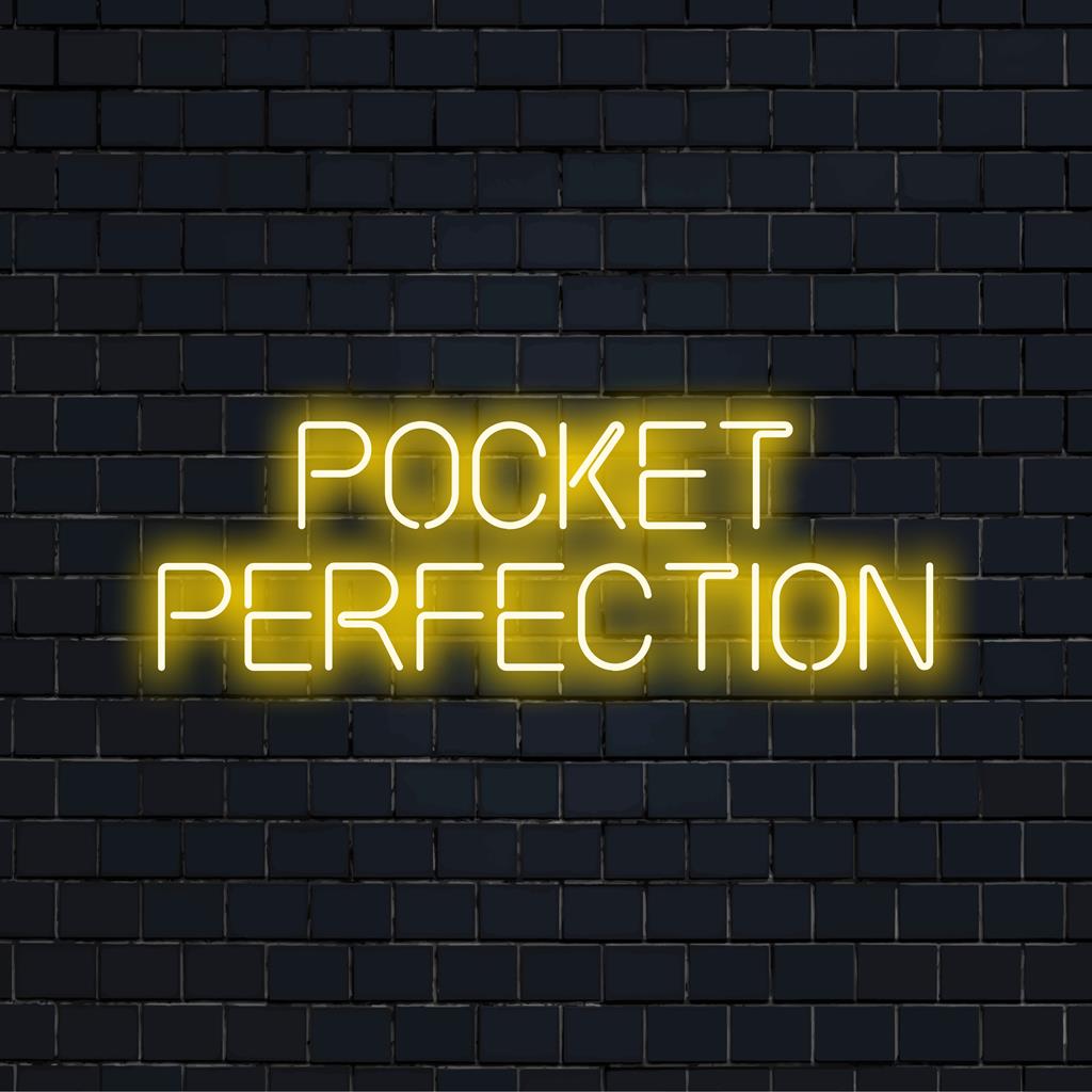Placa de LED neon personalizada - Pocket Perfection: uma peça de decoração de luz artística e personalizada, que mistura design moderno com brilho ambiente.