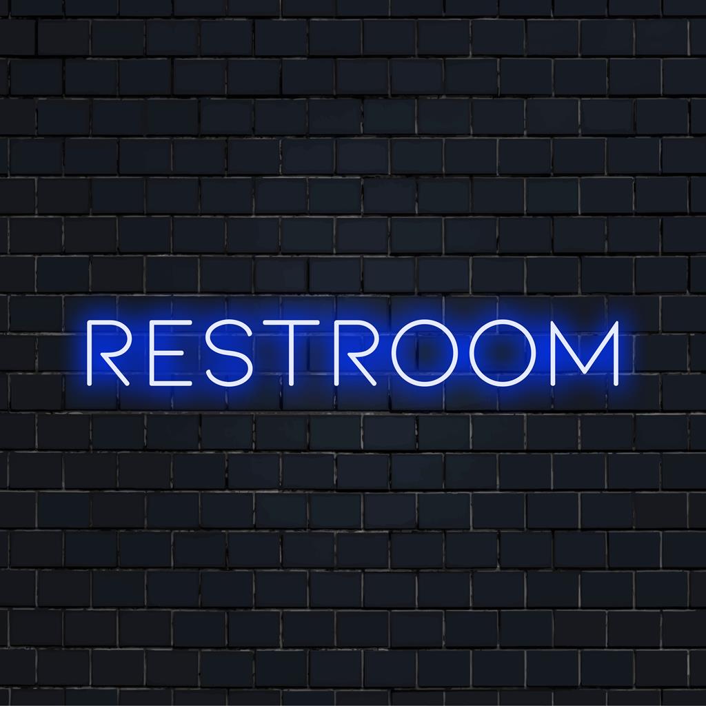 Placa de neon estilosa para banheiro com luz LED, decoração personalizada perfeita para adicionar um toque brilhante a qualquer banheiro.