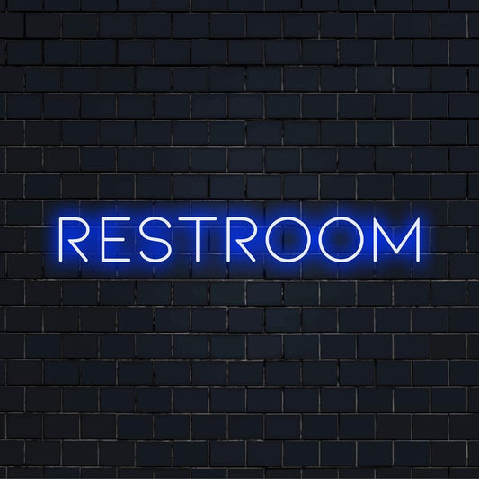Placa de neon estilosa para banheiro com luz LED, decoração personalizada perfeita para adicionar um toque brilhante a qualquer banheiro.