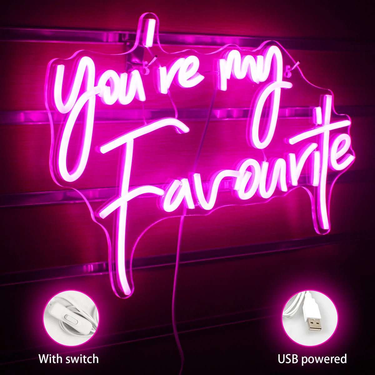 You're My Favourite – letreiro de néon LED (5 V USB)