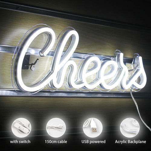 Cheers – letreiro de néon LED (5 V USB)