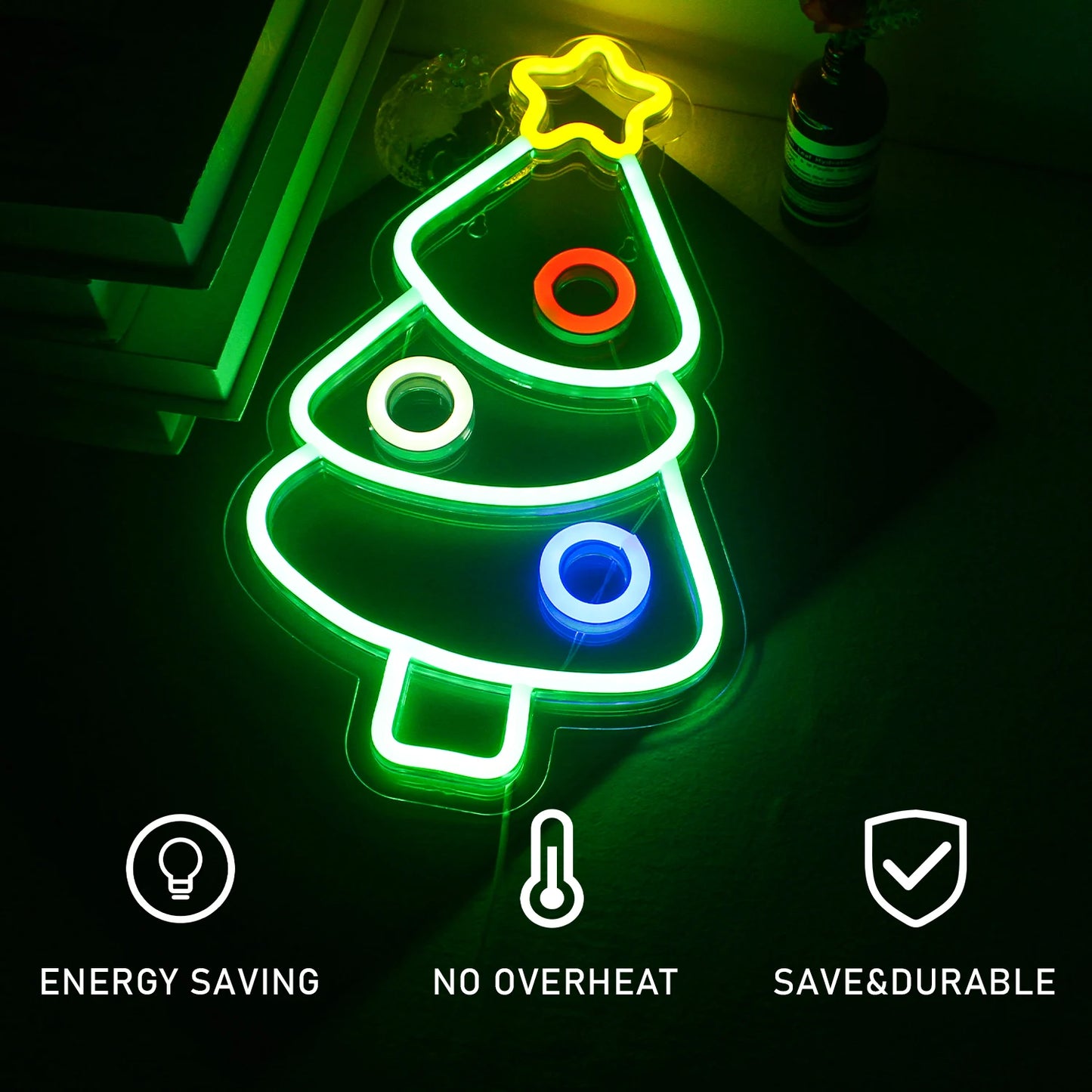 Árvore de Natal 5V USB Letreiro de LED - Econômico