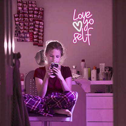 Placa de LED "Love Yo Self" 5V USB - Econômica