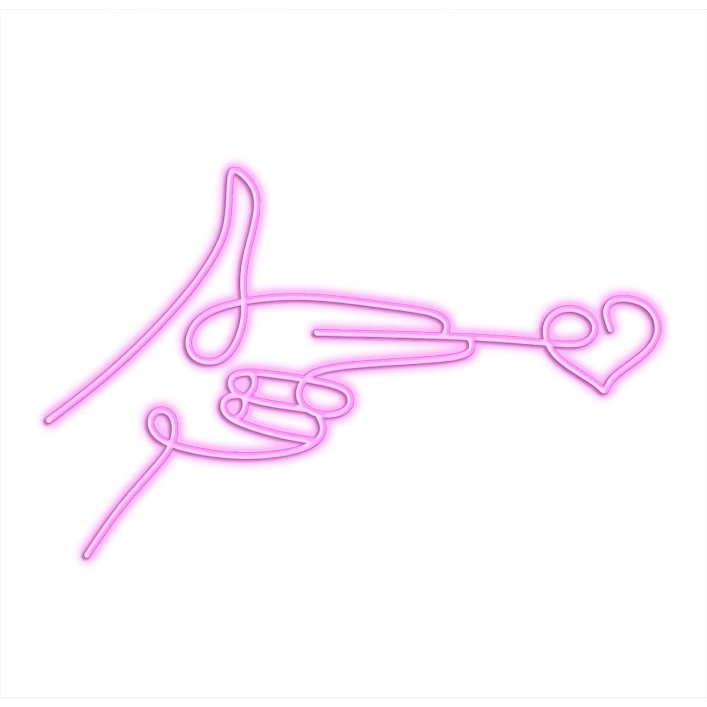 Letreiro de LED Mão Coração 5V USB - Econômico