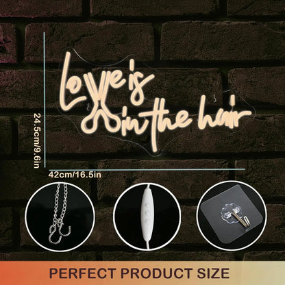 Amor nos Cabelos 5V Letreiro de LED USB - Acessível